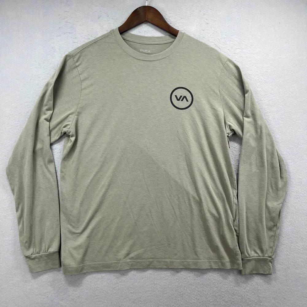 RVCA Sport Tee T Shirt Mens Medium Sage Green Long Sleeve Athletic Regular Fit